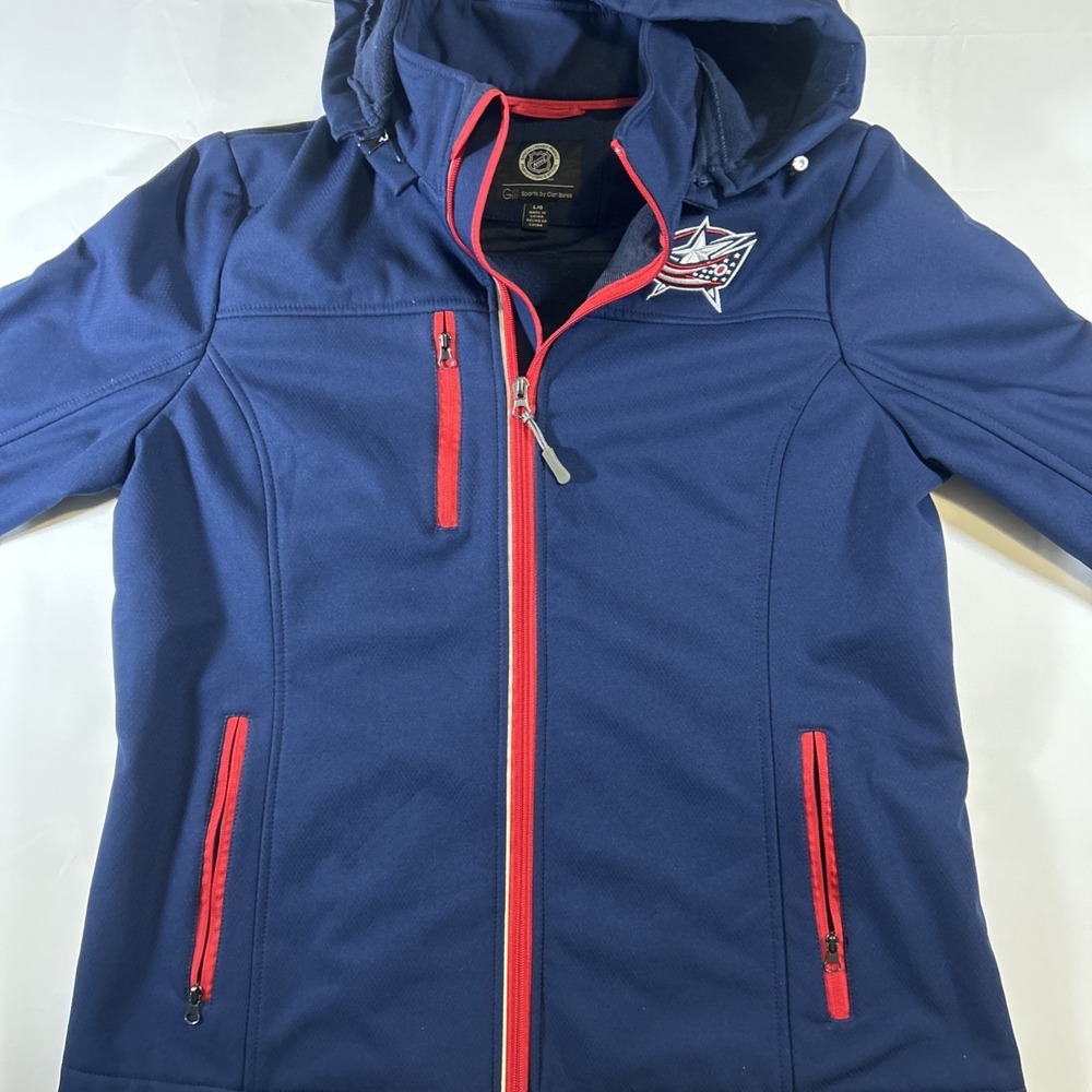 G-III Columbus Blue Jackets Women's Hooded Full Zip Jacket Large NW/OT Navy Blue - Picture 2 of 5